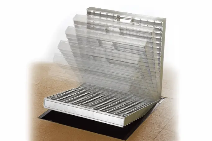 Serrated Steel Grating Close-Up Serrated Surface Detail